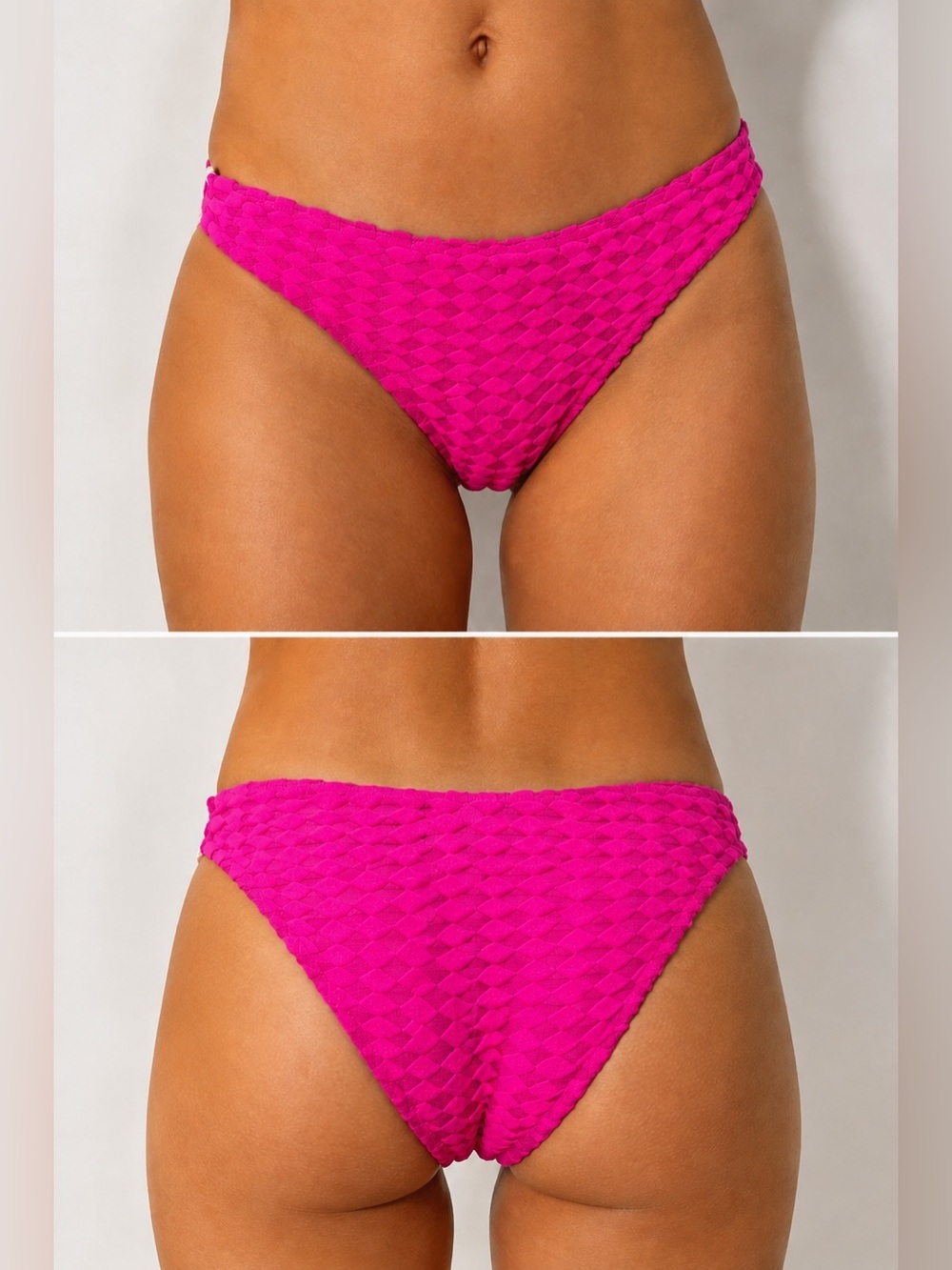 Good American Hawaiian Pink Textured Bikini Bottom NWT Medium $49